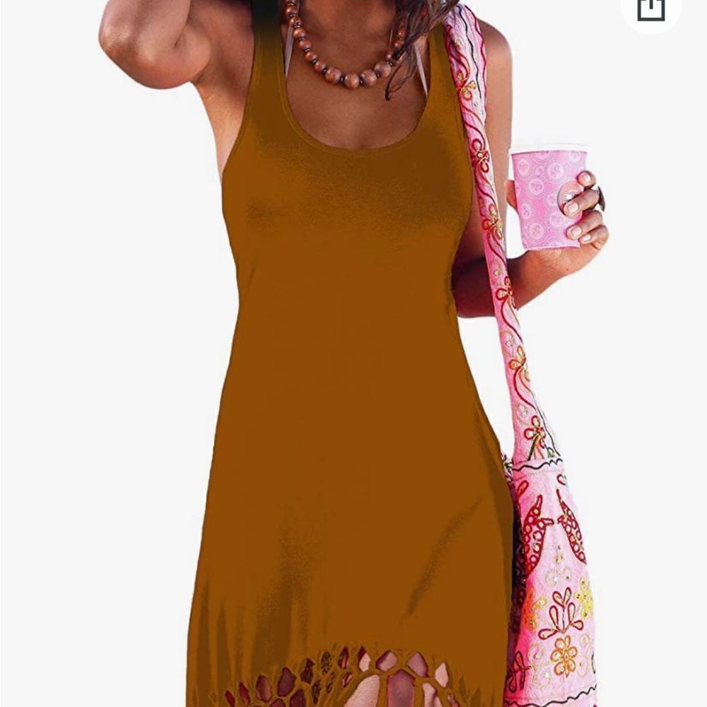 Pinziko caramel colored cover-up 